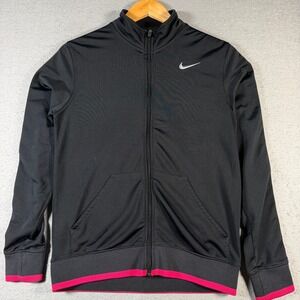 Nike Sportswear Women Black Full Zip Track Jacket Athletic Comfort Size‎ Small